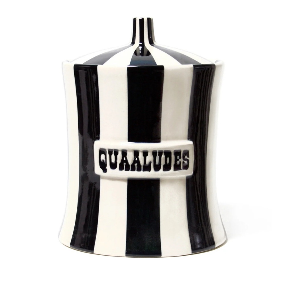 *EUC* Authentic Jonathan Adler: VICE QUAALUDES CANISTER in Black and White